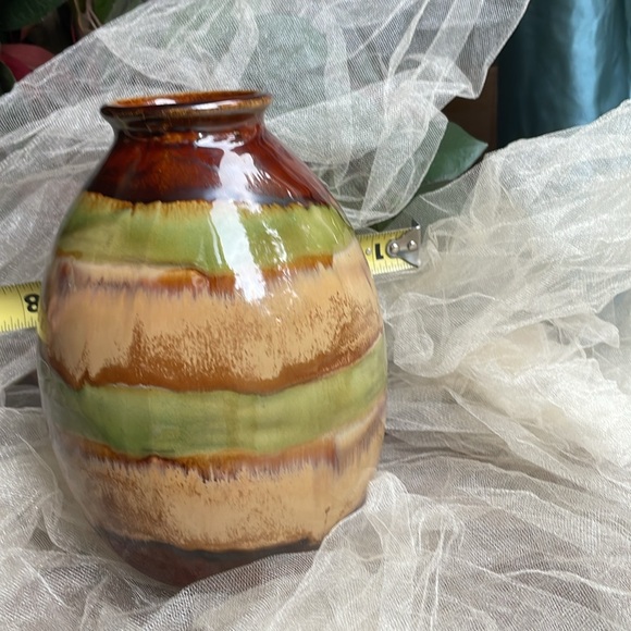 🌹EARTHY VINTAGE VASE signed pottery BoHo 7.75” - Picture 9 of 9